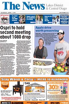 The News - Central Otago - April 7th 2016